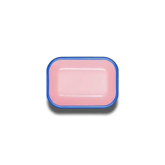 Colorama Small Baking Dish Soft Pink with Electric Blue Rim