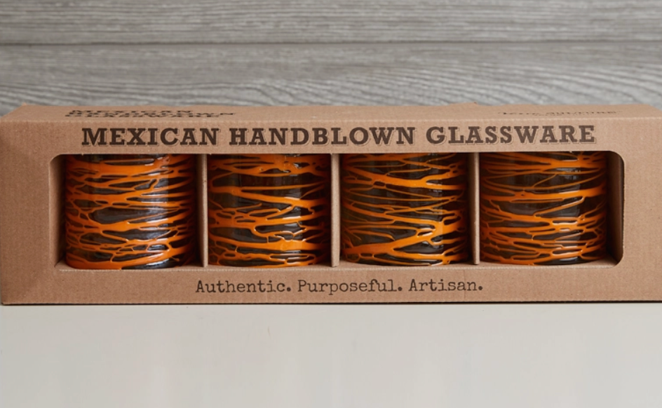 Mexican Handblown Glasses - Set of 4