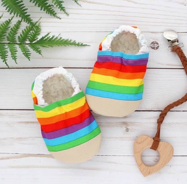 Rainbow Stripe Baby Shoes